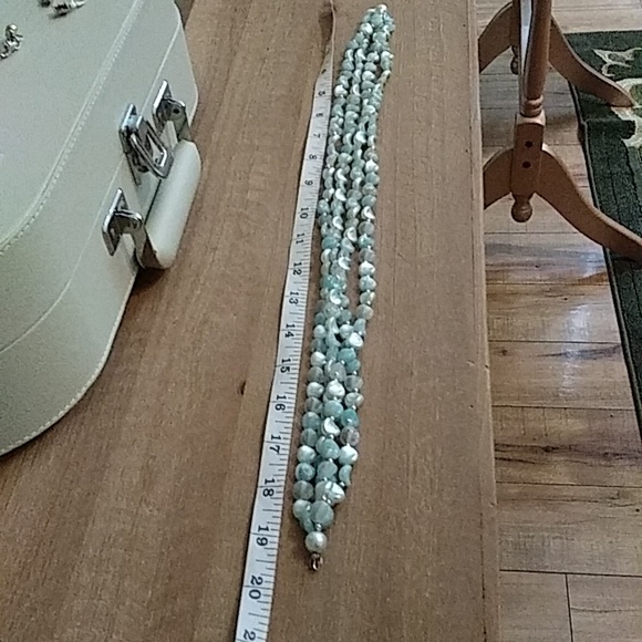 Multi Strain Light Blue Beaded Necklace - Picture 12 of 17